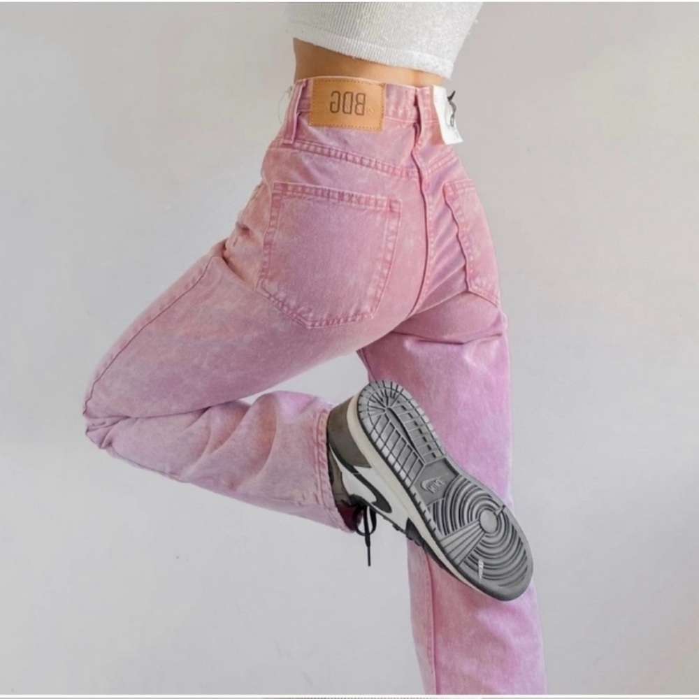 Urban Outfitters BDG straight leg cowboy jean high rise acid wash y2k pink sz 24